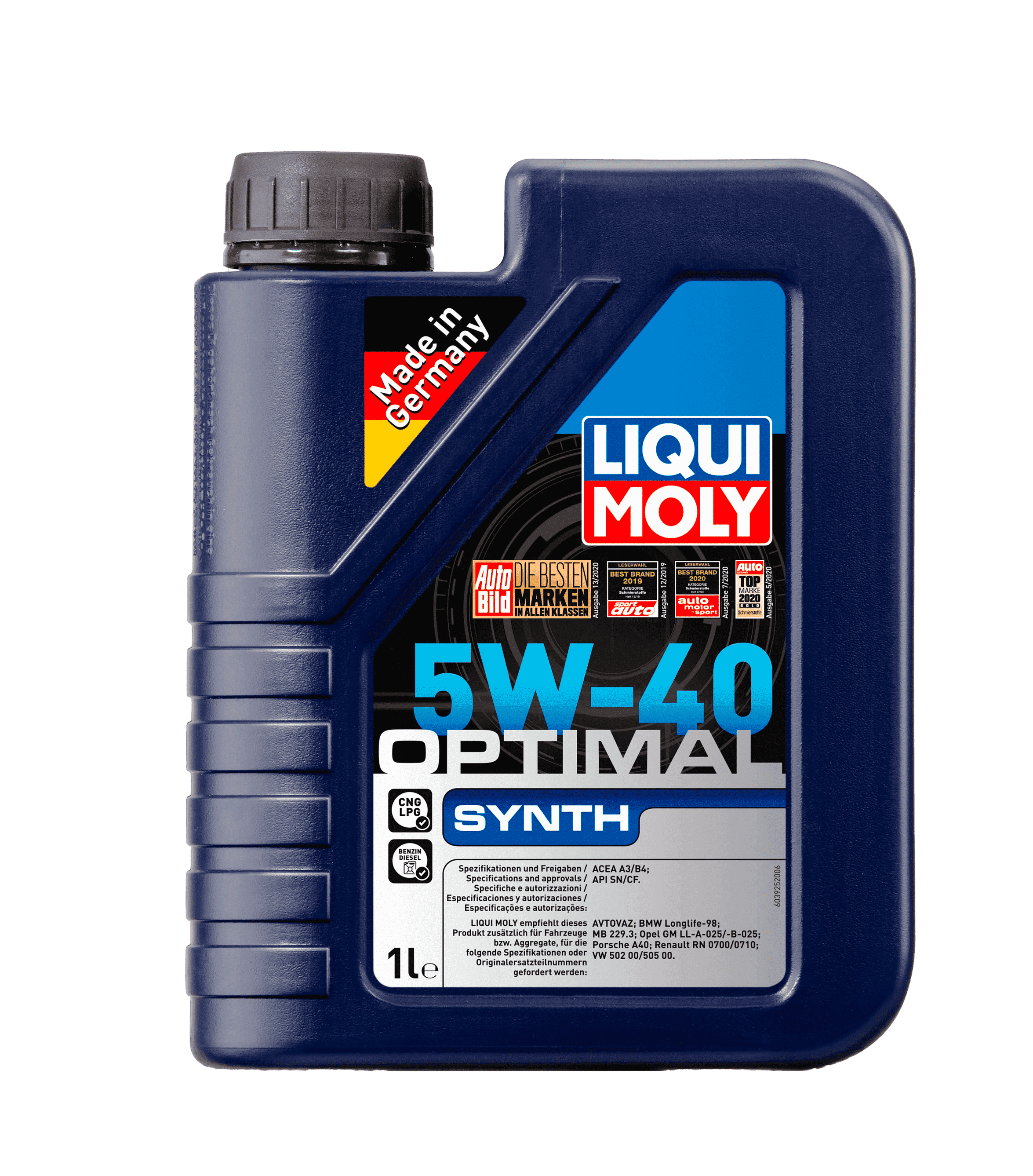 Моторное масло Liqui Moly Optimal Synth 5W-40, 1л
